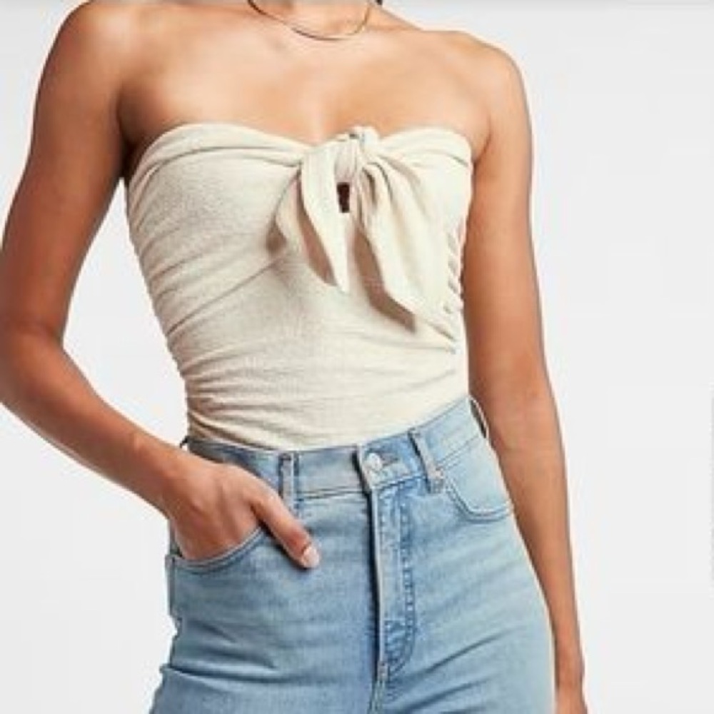 Express Metallic Tie Front Tube Top, X-Small - NWOT